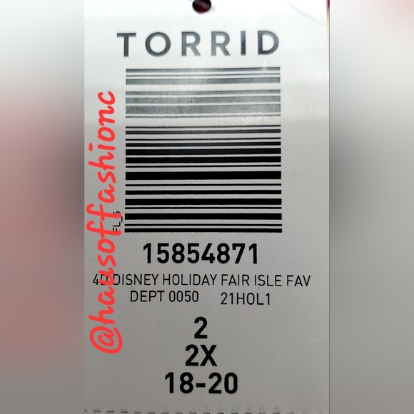 TORRID DISNEY Mickey & Friends Holiday Fair Isle Red Super Soft Tunic! - Picture 7 of 9